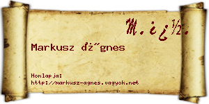 Markusz Ágnes névjegykártya